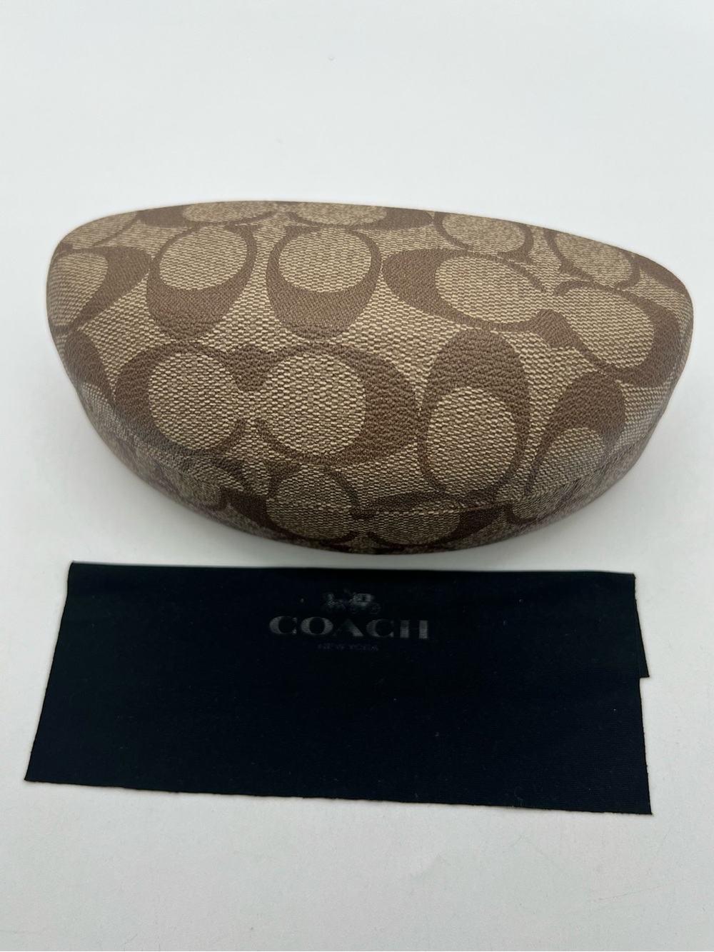 COACH Vintage Y2K Monogram Khaki Brown Hard Shell Sunglasses Case Cleaning Cloth